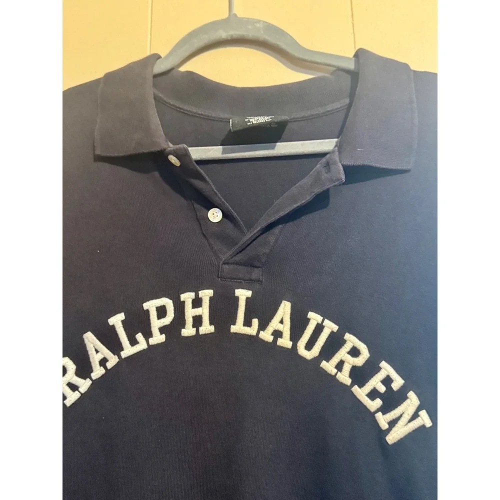 RALPH LAUREN Men XL Polo Shirt Spellout Logo Polo Jeans Oversize Streetwear - Picture 3 of 9